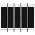thumbnail image 1 of vidaXL 5-Panel Room Divider Black 200x180 cm, 1 of 4