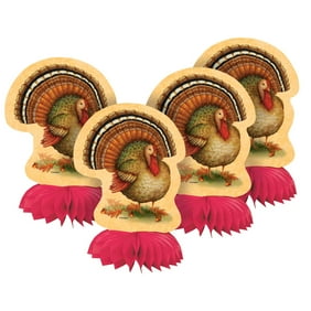 14 Hanging Honeycomb Cartoon Turkey Thanksgiving Decoration
