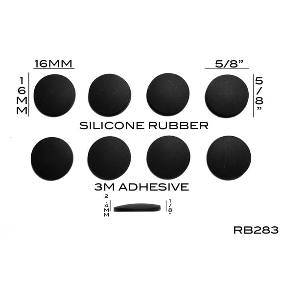VATH Self Adhesive Silicone Rubber Feet 16mm(L) x 16mm(W) x 2.4mm(H) 8pcs [RB283]