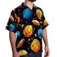 thumbnail image 2 of Basketball Men's Hawaiian Shirt, Button Down Poplin Short Sleeve Casual Summer Beach Printed Unisex Shirts, 2 of 6
