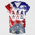 thumbnail image 2 of qILAKOG Women's Independence Day Print Short Sleeve Summer New Gradient Tops Classic V-Neck Versatile Tunic Slim Casual Pullover Blouses Top T-shirts for Women, 2 of 5