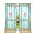 thumbnail image 6 of Yayeee Window Curtains Set of 2 for Living Room Light Filtering 63"x42", Blue Beach Pattern, 6 of 7
