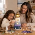 thumbnail image 3 of Beginner Friendly Handmade 3D Holiday Craft Glowing Lighted Sea Glass‑Style Lighthouse Kit Complete Sea Glass Art Kit For Adults DIY Assembly Set For Family Use Christmas Home Decor Ornament,F, 3 of 7