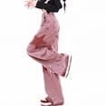 thumbnail image 5 of Dr.Eam Womens Trousers Jeans Casual Fashionable Loose Baggy Wide Leg Pants A Low Waist Embroidered Edge Denim Pants Female Casual Bottoms Clothing Homewear, 5 of 9