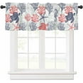 thumbnail image 2 of Navy Blue Valance Curtains Summer Turtle Starfish Coral Chicken Valances for Windows Seashell Seahorse Ocean Tier Curtain Rod Pocket Valances for Kitchen/Bedroom/Living Room, 1 Panel, 54x18 Inch, 2 of 5