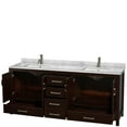 thumbnail image 6 of Wyndham WCS141480DWHIVUNSMXX 80 Inch Vanity with Ivory Marble Top in White, 6 of 7