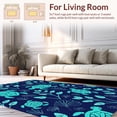 thumbnail image 2 of ODIKA 6' Machine Washable Non-Slip Area Rug, Chic Oceanic Motif Decorative High Traffic Rug, Navy, 327568, 2 of 7