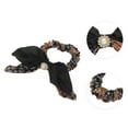 thumbnail image 3 of Unique Bargains 1 Pc Bohemian Bow Scrunchies for Home Black Brown, 3 of 5