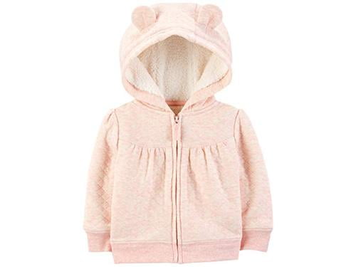 Simple Joys by Carters Baby Girls Hooded Sweater Jacket with Sherpa Lining