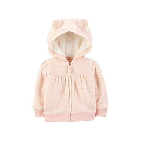 Simple Joys by Carter's Girls' Hooded Sweater Jacket with Sherpa Lining, Pink...