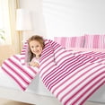 thumbnail image 5 of Castle Fairy Tribal Vertical Stripe King Bedding 7pcs,Watercolor Thin Line King Bed in a Bag,Magenta Rose White,Reversible, 5 of 7