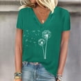 thumbnail image 2 of Camisetas de Manga Corta para las Mujeres, Impresión de Cuello en V Camiseta Casual Top Hecho de 95% Poliéster 5% Spandex para el Uso Diario de Primavera Verano, Camisetas para las Mujeres Casual, 2 of 4