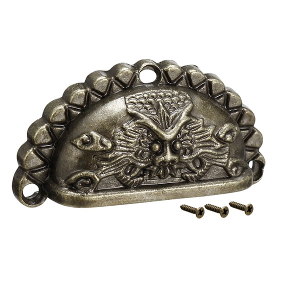 75mm Hole Centers Vintage Style Cup Shell Drawer Pull Handle Bronze Tone