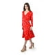thumbnail image 2 of Vestido envolvente Roman Fashion /Juvenil, 6259 (Rojo flor) rojo G, 2 of 5