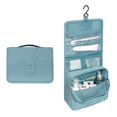 thumbnail image 2 of Cosmetics Storage Bag Travel Hanging Makeup Bag Portable Foldable Toiletry Organizer Pouch  Blue Flower, 2 of 8