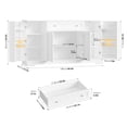 thumbnail image 4 of Homfa 54.3"W Kitchen Storage Cabinet with Adjustable Spice Racks, 4 Door Buffet Sideboard with Large Drawer, Coffee Bar for Dining Room, White, 4 of 7
