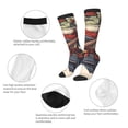 thumbnail image 3 of Fotbe Samurai Frog Guitar Calcetas Divertidas Estampadas para Hombre y Mujer, Calcetas de Algodón hasta la Rodilla para Caminar, Correr, Enfermería y Embarazo, 3 of 6