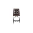thumbnail image 4 of Counter Height Stools Set of 2, Tufted Leatherette, Metal Base, 41.25" Height, Brown, 4 of 6