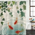 thumbnail image 2 of Japanese Carp Fish Shower Curtain, Waterproof Shower Curtains for Bathroom, Oriental Art Vintage Leaves Vines Koi Fish Washable Fabric Bathtub Curtain Set Bath Decor with 12 Hooks 48"x72", 2 of 8