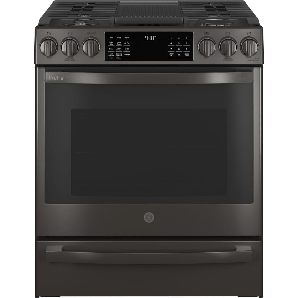 GE Profile 30" Smart Slidein Frontcontrol Gas Range With No Preheat