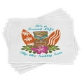 thumbnail image 1 of Ambesonne Tiki Bar Place Mats Set of 4, Words Hibiscus, Standard Size, Multicolor, 1 of 6