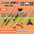 thumbnail image 2 of iRerts 10 in 1 Grass Trimmer, 52CC 2-Cycle Gas Powered Weed Eater with Gas Pole Saw, Hedge Trimmer, Grass Trimmer and Brush Cutter, String Trimmer for Grass Garden Yard Care, Orange/Black, 2 of 10