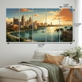 thumbnail image 4 of Designart "Miami Sunshines State Cityscape Radiance II" Florida Wall Art Prints Set, 4 of 5
