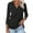 Black, variant on Women 3/4 Sleeve V Neck Polo Shirts Business Casual Collared Work Top Slim Fitted Basic 2024 Fall Shirt
