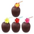 thumbnail image 5 of ELAYARD Plastic Coconut-Shaped Cup Coffee with Straw for Hawaiian Party and Kitchen Use, 5 of 8
