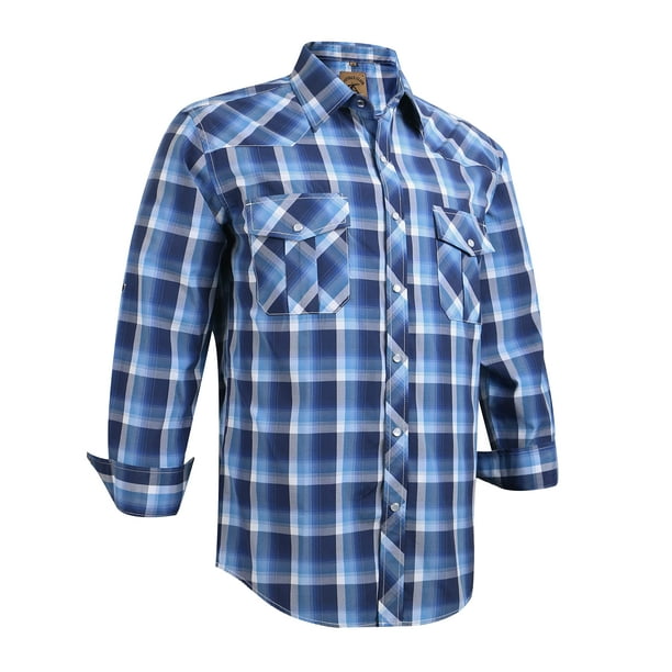 Camisa De Vestir Para Hombre Camisas De Cuadros A Cuadros Con Botones De Manga Corta De Algodón De Cielo Azul M Unique Bargains Camisa | En Línea