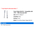 thumbnail image 2 of Front Caliper Bolt Kit - Compatible with 1975 - 1986 Chevrolet K20 - Raybestos, 2 of 2