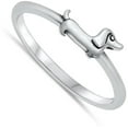 thumbnail image 4 of Dachshund Weiner Dog Puppy Ring .925 Sterling Silver Band Jewelry Female Male Unisex Size 6, 4 of 4