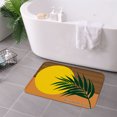 thumbnail image 3 of FJPT Non Slip Flannel Polyester Floor Mat With Tropical Palm Leaf Design For Bathroom Kitchen Bedroom Decor 31.5x19.7 inch, 3 of 5