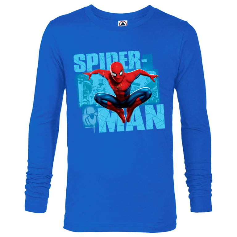Marvel Spider-Man: Way Home Red and Blue Suit - Long Sleeve T-Shirt for Men - Customized-Royal Walmart.com