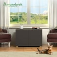 thumbnail image 4 of Amunrbrek Cat Litter Box Enclosure Furniture Side Table, Black, 4 of 10