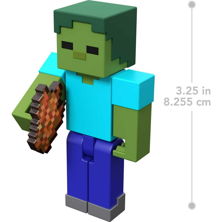 Minecraft Zombie Toy Piece, Buildable Figure, 3.25-inch Tall