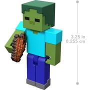 Minecraft Zombie Buildable Figure, 3.25-inch Tall with Accessory