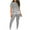 Gray, variant on Lindreshi Womens 2 Piece Outfit Summer Women Casual 2 Piece Outfits Short Sleeve Tops Skinny Round Neck Pants Sets Tracksuits