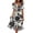 Khaki, variant on Women's Slimming Design Dress Floral Printed Short Sleeves Long Dress V-neck Sexy Casual Loose Dress Beach Holiday Dresses Female Elegant Atmospheric Straight Evening Dress Sky Blue S