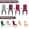thumbnail image 6 of Unique Bargains Jacquard Stretch Removable Dining Room Chair Covers Wine Red 6, 6 of 8