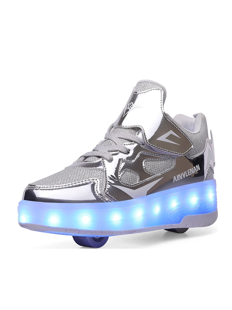 Asia Cumplido solamente BORKE Kids LED USB Charging Roller Skate Shoes with Wheel Shoes Light up  Roller Shoes Rechargeable Roller Sneakers for Girls Boys Children -  Walmart.com