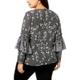 thumbnail image 2 of NY Collection Womens Plus Floral Ruffled Blouse;3X, 2 of 2