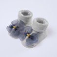 thumbnail image 3 of Esho Baby Girls Soft Lace Cotton Socks + Elastic Bowknot Headband, Infants Headwear Floor Socks Set, 0-6M, 6-12M, 3 of 6