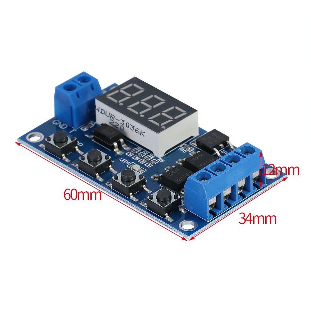 Industrial Control GPS DC 5V-36V Trigger Cycle Delay Timer Switch Turn On/Off Relay Module with LED Display for Smart Home Time Relay Tachograph PLC Control Electronic 
