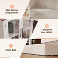 thumbnail image 4 of Sunmthink Farmhouse TV Stand with 36" Fireplace for TVs up to 100", Media Entertainment Center with Adjustable Shelves and Large Storage Cabinets, for Living Room, White, 4 of 7