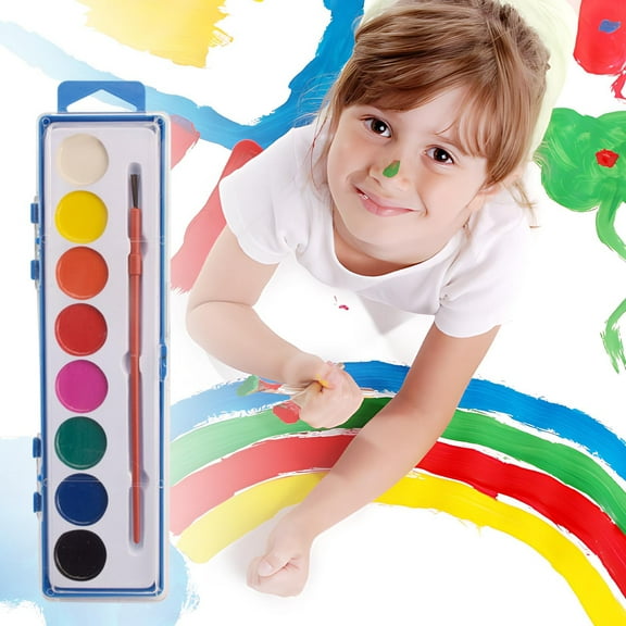 Watercolor Set With 8 Washable Colors Each, Water Color Paint Sets For Kids Water Color Set With Wood Brushes, Washable Paint For Classroom, Parties, Kindergarten And Art Activities