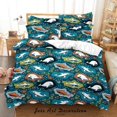 thumbnail image 1 of 3D Cartoon Hand Drawn Colorful Ocean Whale Shark Fish Quilt Cover Set Bedding, 1 of 3