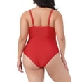 thumbnail image 4 of DARING DIVA Plus Size Bikini for Women 1 PC Ruched Padded Slimming Swimwear 3X Red, 4 of 5