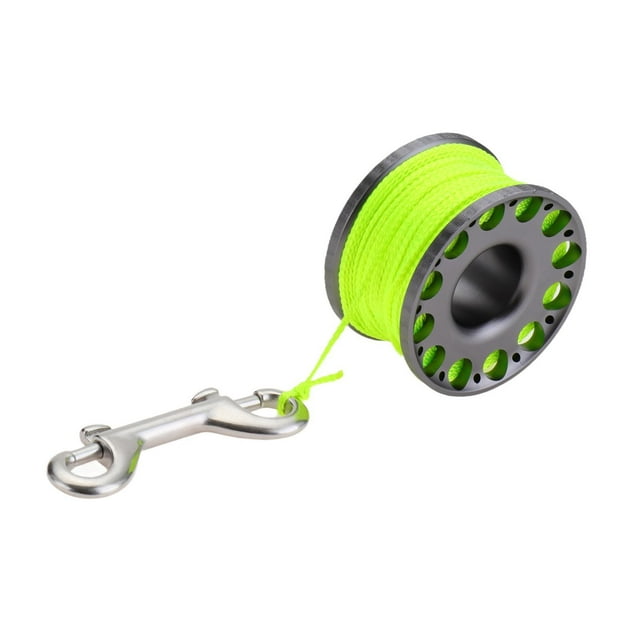 mmirethe Scuba Diving Reel with Double Ended Snap Diving Spool Clip Reel Compact Grey Reel