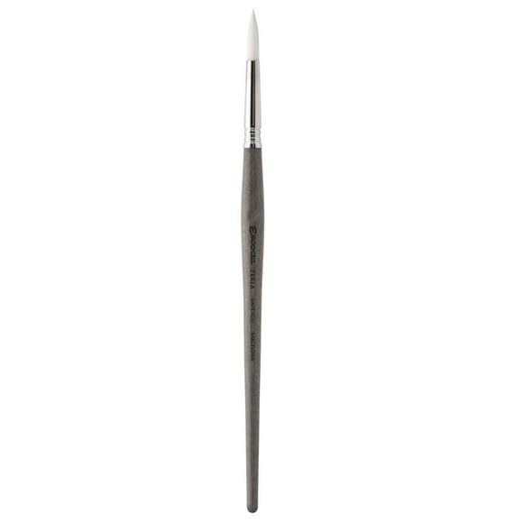 Escoda Perla Series 1430 Short Handle Round Artist Watercolor Brush 2 White Toray Filament
